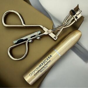 New Grande Mascara set including metal lash curler brand-new black